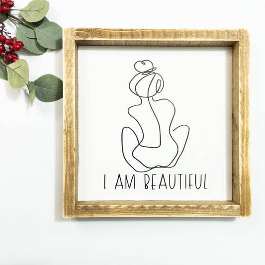 I Am Beautiful l Wood Signs