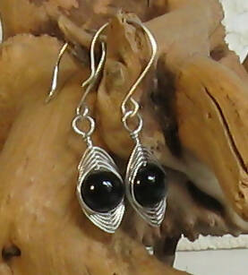 Onyx Argentium(R) Sterling Silver Earrings