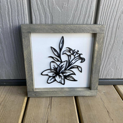 Spring Lily 3D Sign