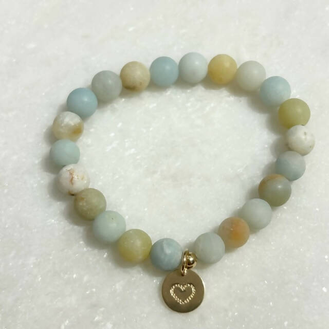 Amazonite & HS Heart St Bracelet B171-GF