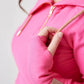 1/4 Zip Hoody- Fandango Pink with Rose Gold