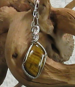 Tiger Eye Argentium Sterling Silver Necklace