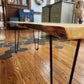 Live edge coffee table with hairpin legs