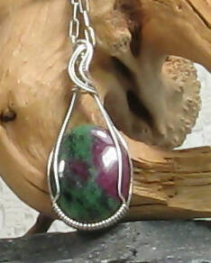 Ruby in Zoisite Argentium Sterling silver Necklace