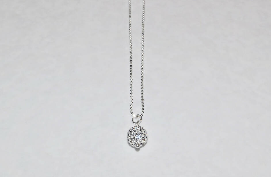 Crystal Pave' Ball Necklace NS077-SS