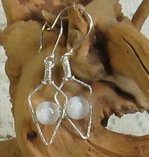 Selenite Argentium(R) Sterling silver Earrings