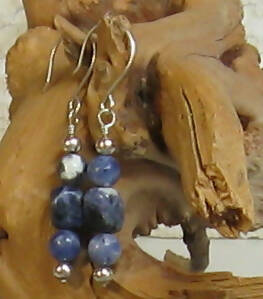 Sodalite Argentium(R) Sterling Silver Earrings