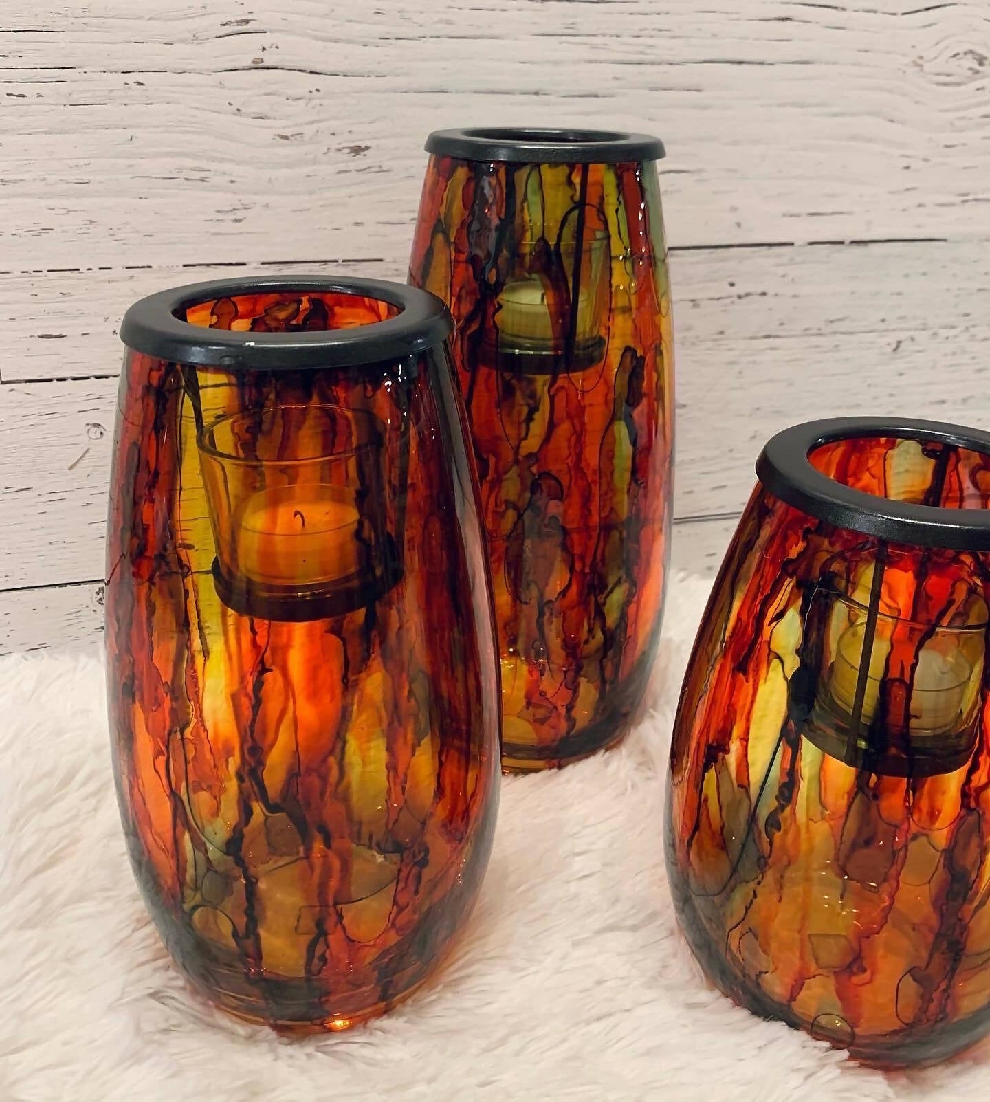 CANDLE HOLDERS, SET OF THREE