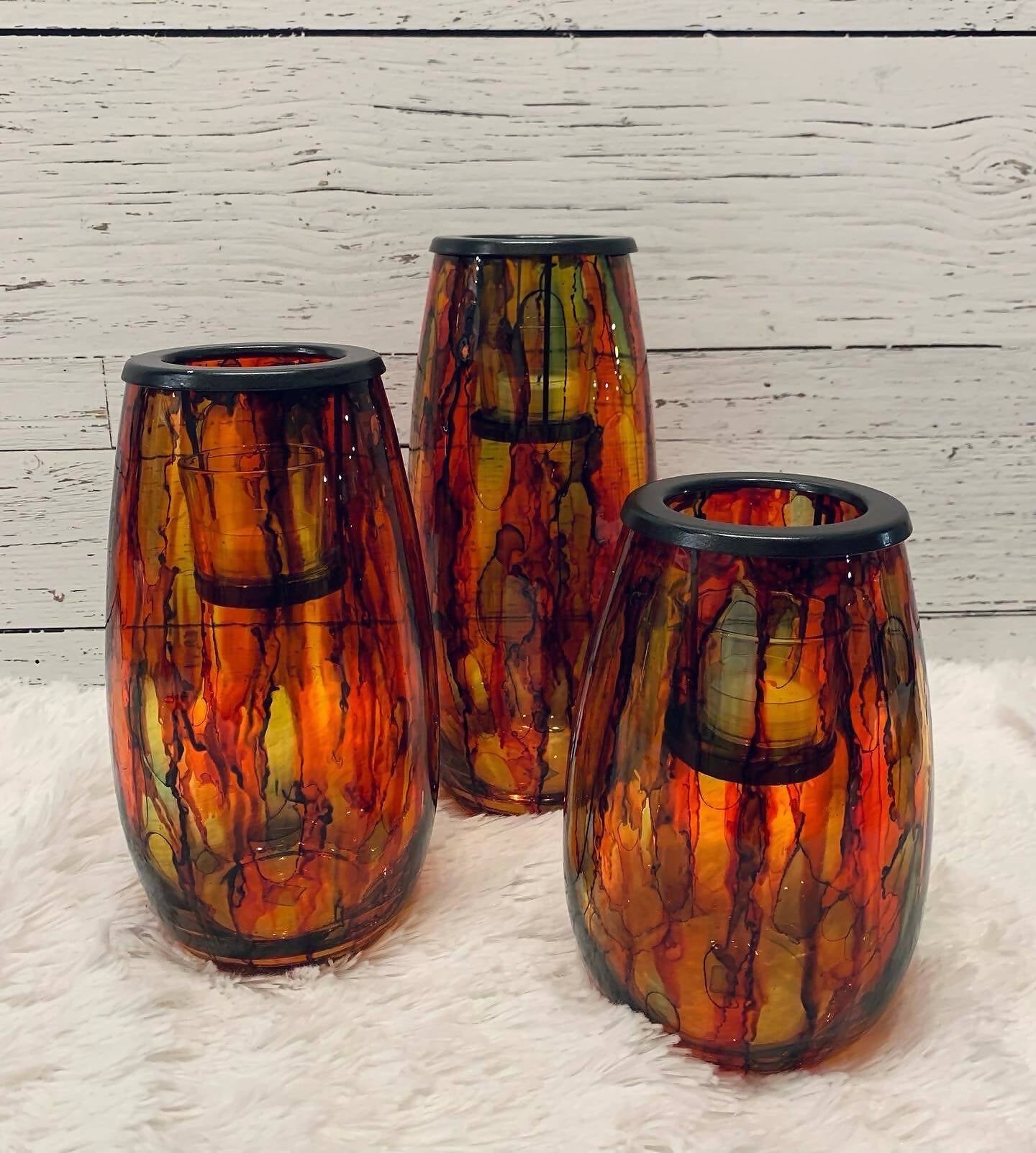 CANDLE HOLDERS, SET OF THREE