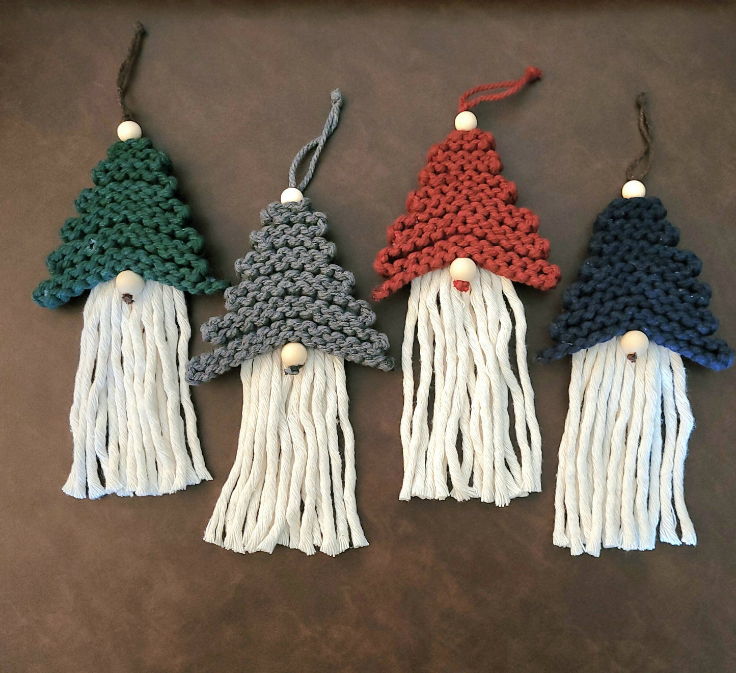 Macramé Christmas Ornament Gnomes