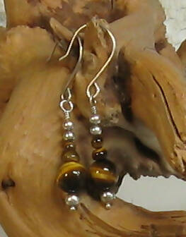 Tiger Eye Argentium(R) Sterling Silver Earrings