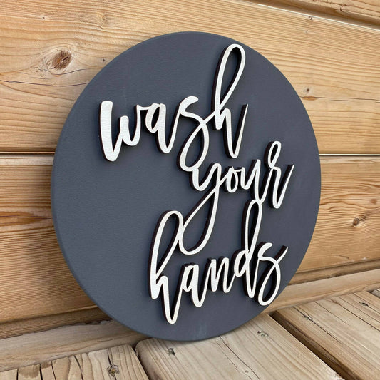 Wash Your Hands Circle Sign