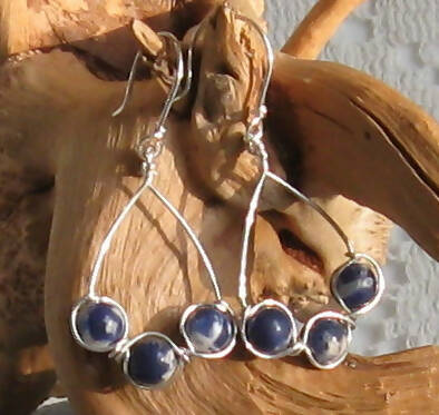 Sodalite Argentium(R) Sterling silver Earrings