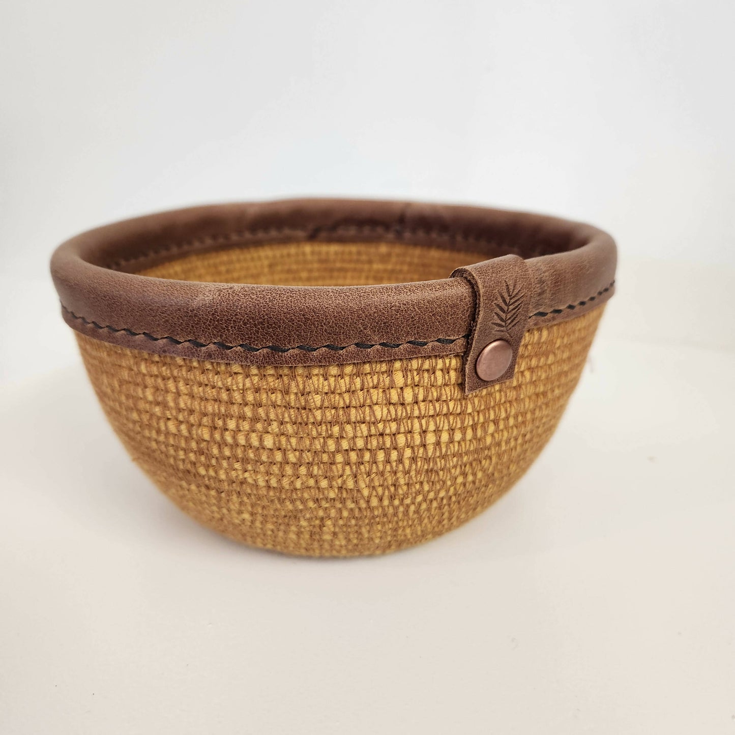 Small Leather Trim Rope Bowls