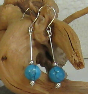 Turquoise Argentium(R) Sterling Silver Earrings