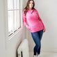 1/4 Zip Hoody- Fandango Pink with Rose Gold