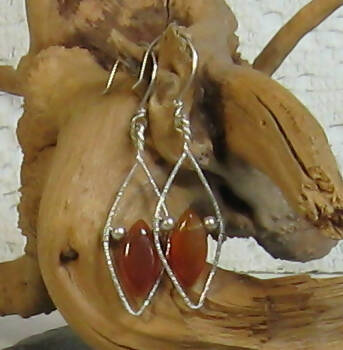 Carnelian Argentium(R) Sterling Silver Earrings