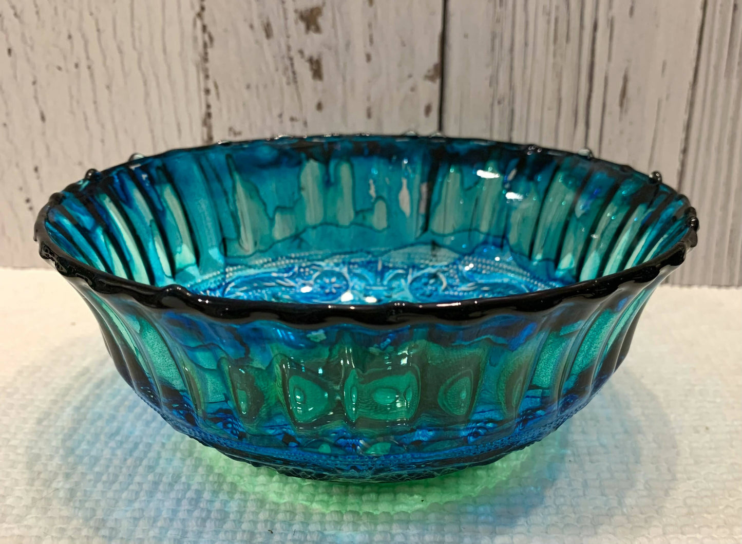 DECORATIVE BOWL, BLUE, GREEN