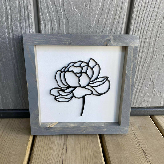 Peony 3D Sign