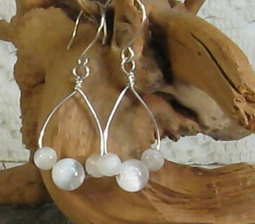 Selenite Argentium(R) Sterling Silver Earrings