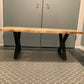 Live edge coffee table with cris cross legs