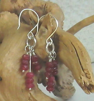 Ruby Argentium(R) Sterling Silver Earrings