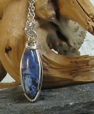 Dumortierite Argentium(R) Sterling Silver Necklace