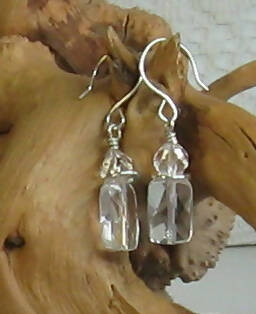 Crystal Quartz Argentium(R) Sterling Silver Earrings