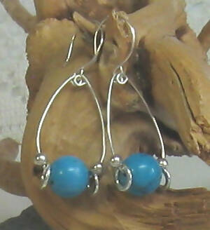 Turquoise Argentium(R) Sterling Silver Earrings