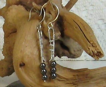 Hematite Argentium(R) Sterling Silver Earrings