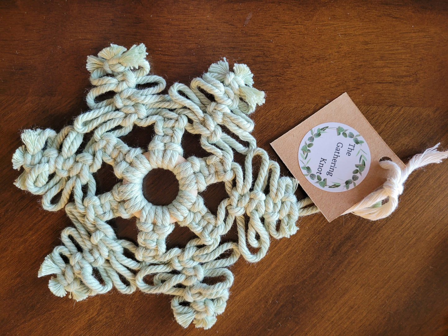 Macramé Christmas Ornament Snowflake