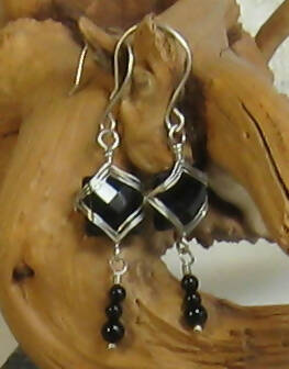 Onyx Argentium(R) Sterling Silver earrings