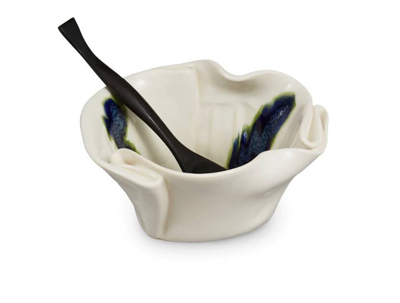 Hilborn Pottery Guacamole Bowl with Rosewood Spoon