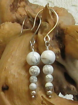 Howlite Argentium(R) Sterling Silver Earrings