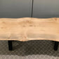 Live Edge Coffee Table with Metal X Legs