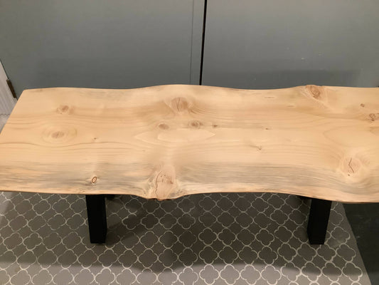 Live Edge Coffee Table with Metal X Legs