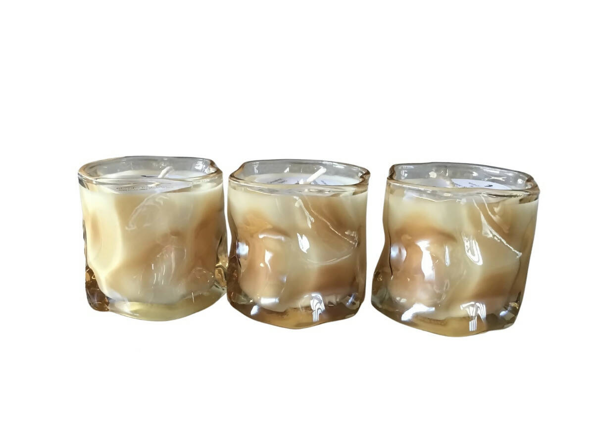 Clearance Price- 10 oz Twisted Amber Candle Gingerbread