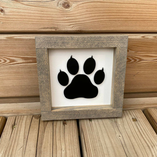 Cat Paw Print 3D Sign - 6"