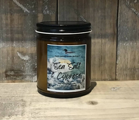 Sale- Sea Salt & Cypress -9 oz Soy Wax Candle