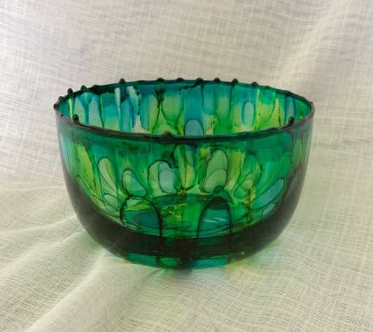 DECORATIVE BOWL, BLUE, GREEN