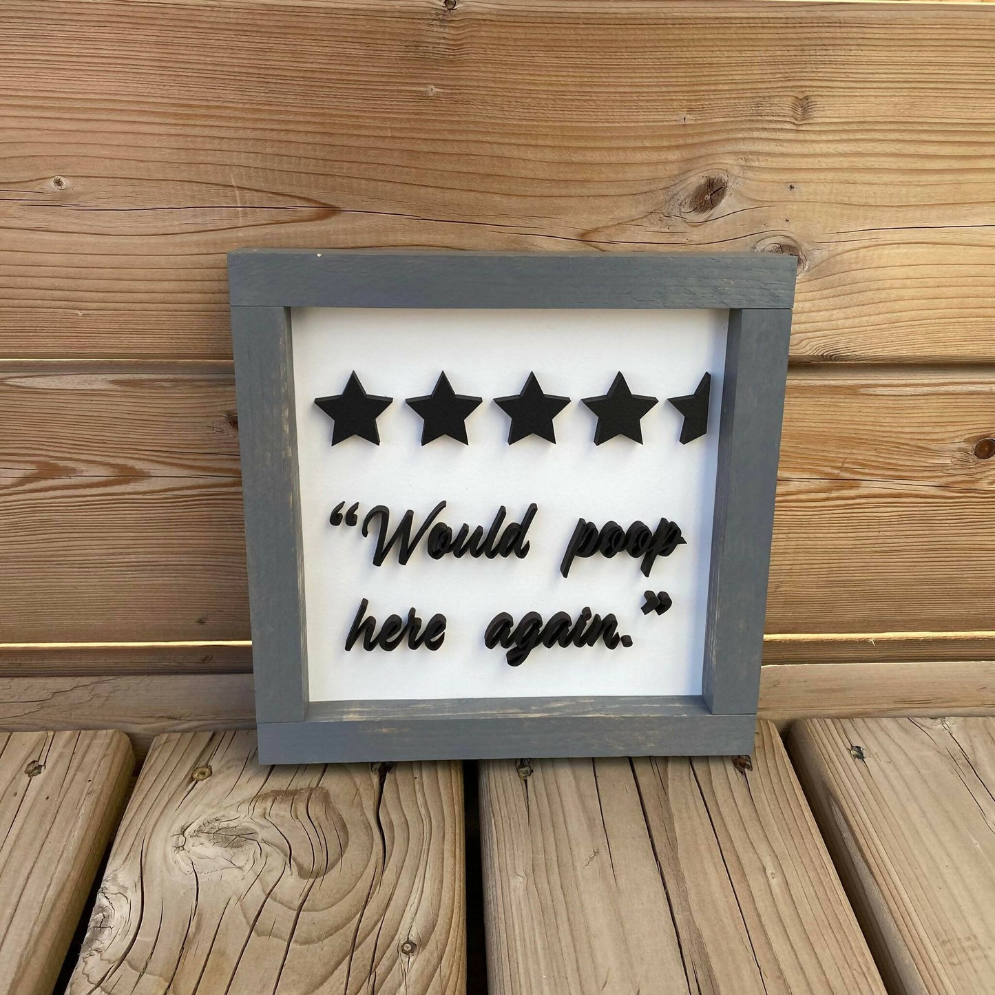 Would Poop Here Again 3D Sign