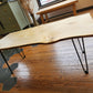 Live edge coffee table with hairpin legs