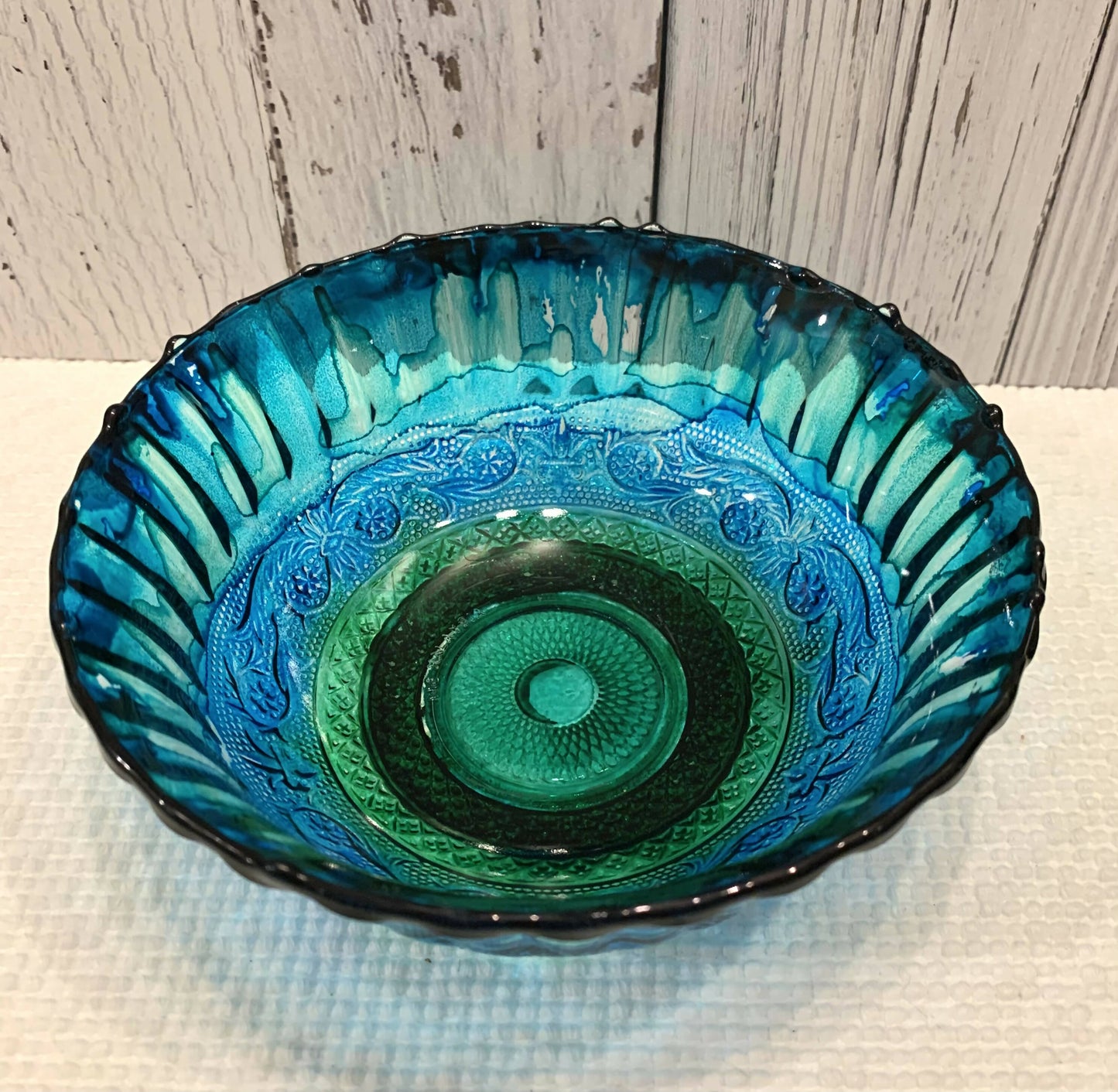 DECORATIVE BOWL, BLUE, GREEN