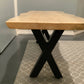 Live Edge Coffee Table with Metal X Legs