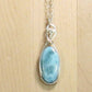 EXTRA LONG Larimar Argentium Sterling Silver Necklace