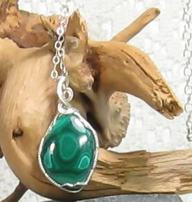 Malachite Argentium Sterling Silver Necklace