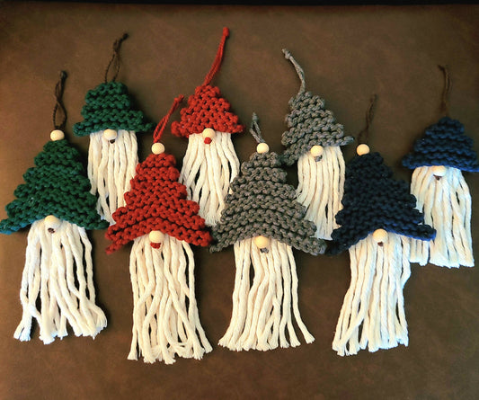 Macramé Christmas Ornament Gnomes