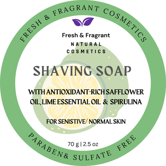 Shaving Soap with Safflower Oil and Lime Essential Oil