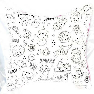 Snack Attack Colour Me Cushion